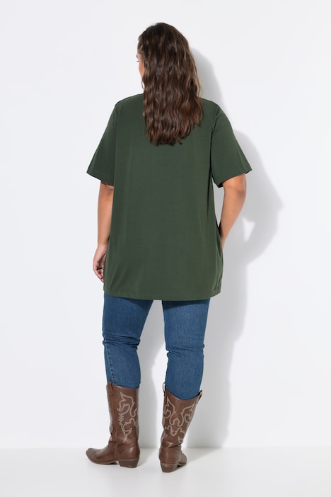 Longshirt, langer Classic Shape, Halbarm