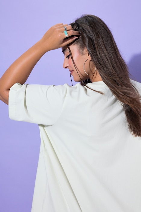 Longshirt, langer Classic Shape, Halbarm