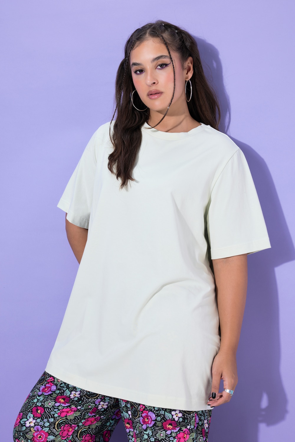 Longshirt, langer Classic Shape, Halbarm