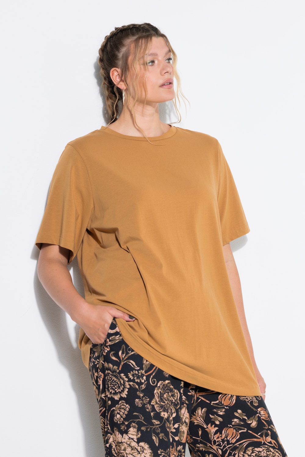 Longshirt, langer Classic Shape, Halbarm