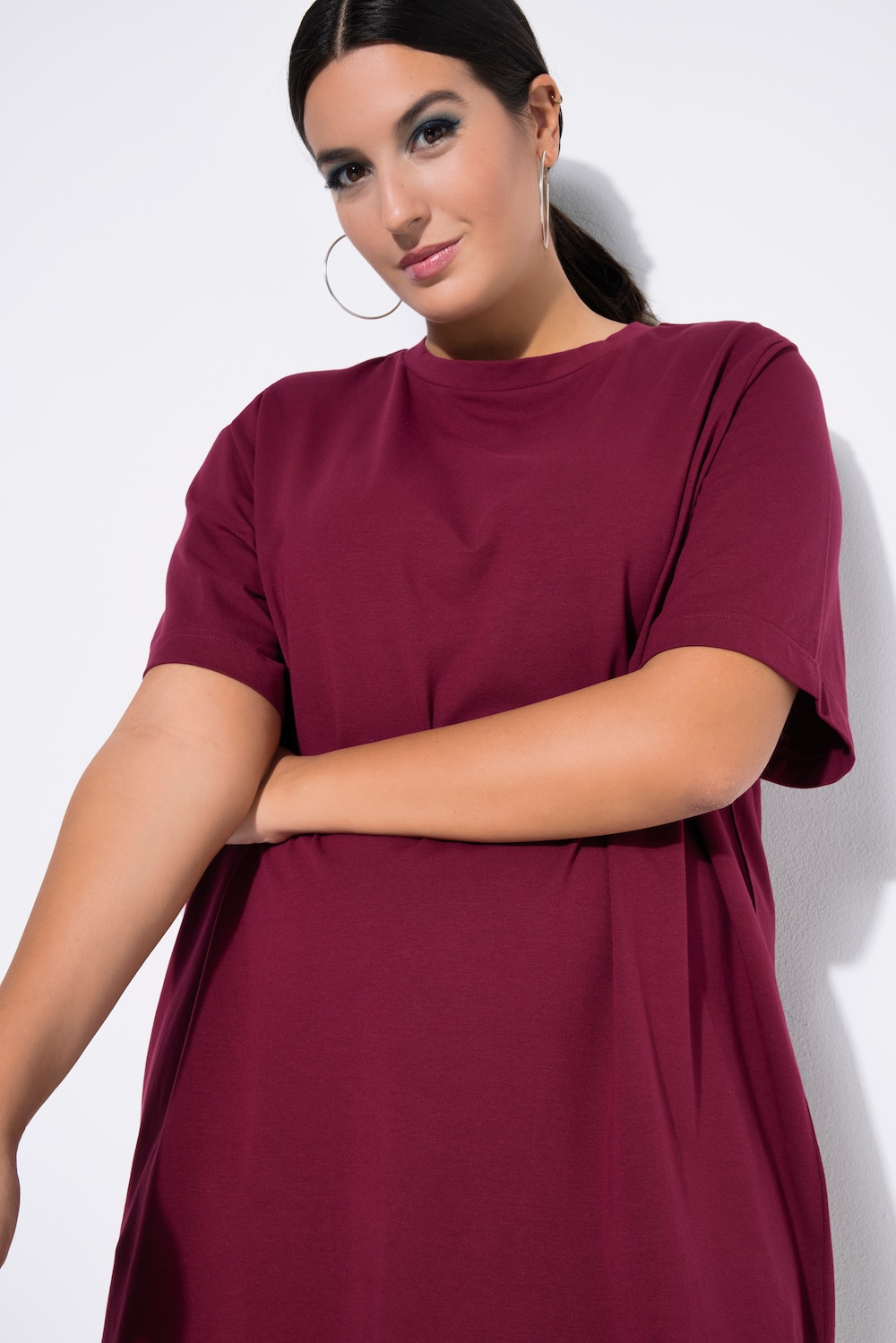 Longshirt, langer Classic Shape, Halbarm