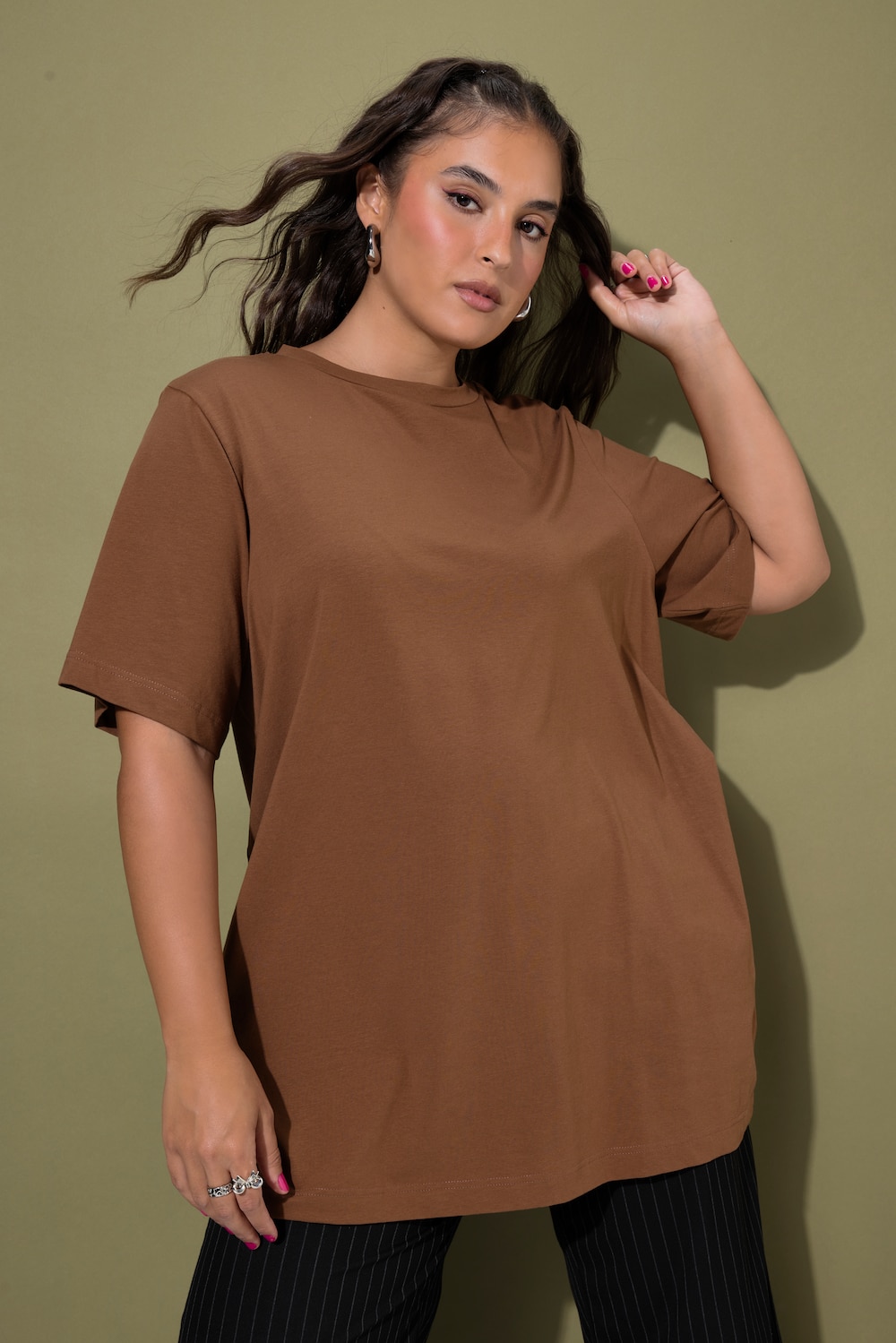 Longshirt, langer Classic Shape, Halbarm