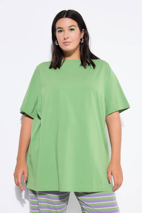 T-shirt long à col rond et manches courtes