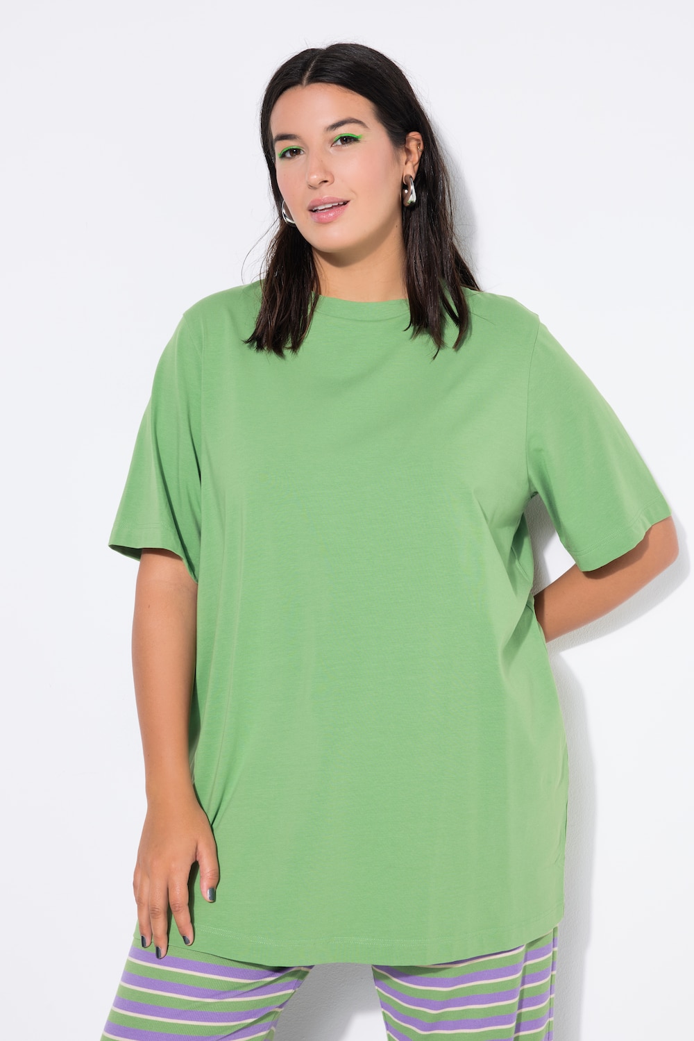 Longshirt, langer Classic Shape, Halbarm