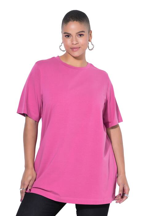 Dlouhé tričko, extra dlouhé, kulatý výstřih, krátké rukávy