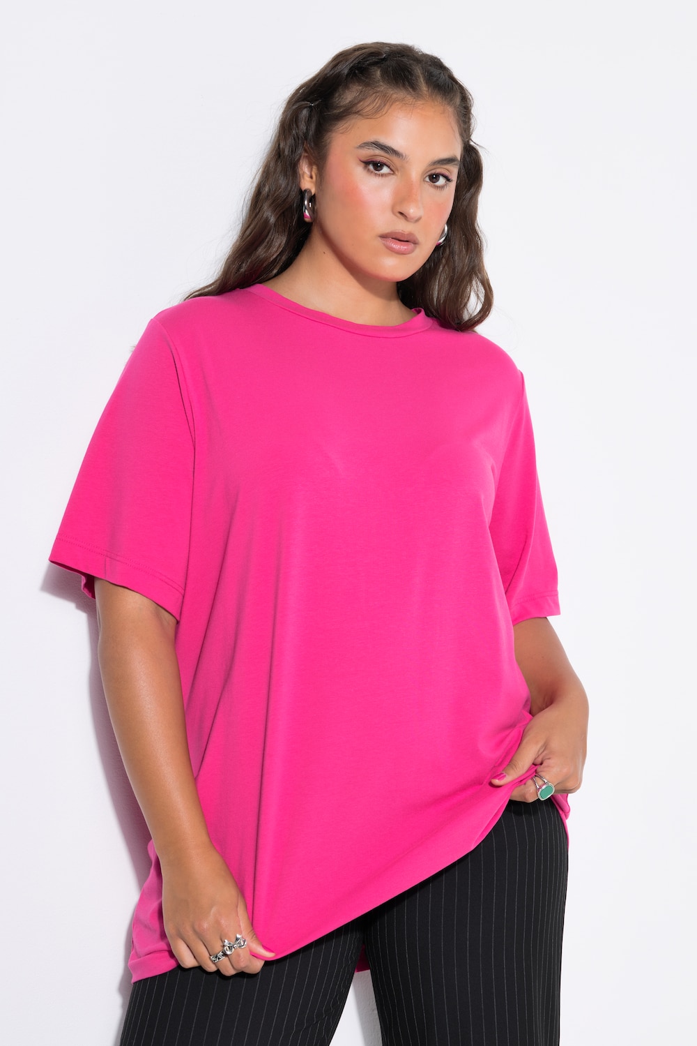 Longshirt, langer Classic Shape, Halbarm