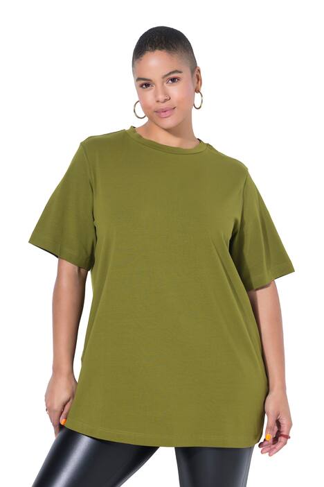 Dlouhé tričko, extra dlouhé, kulatý výstřih, krátké rukávy