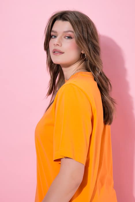 Longshirt, langer Classic Shape, Halbarm