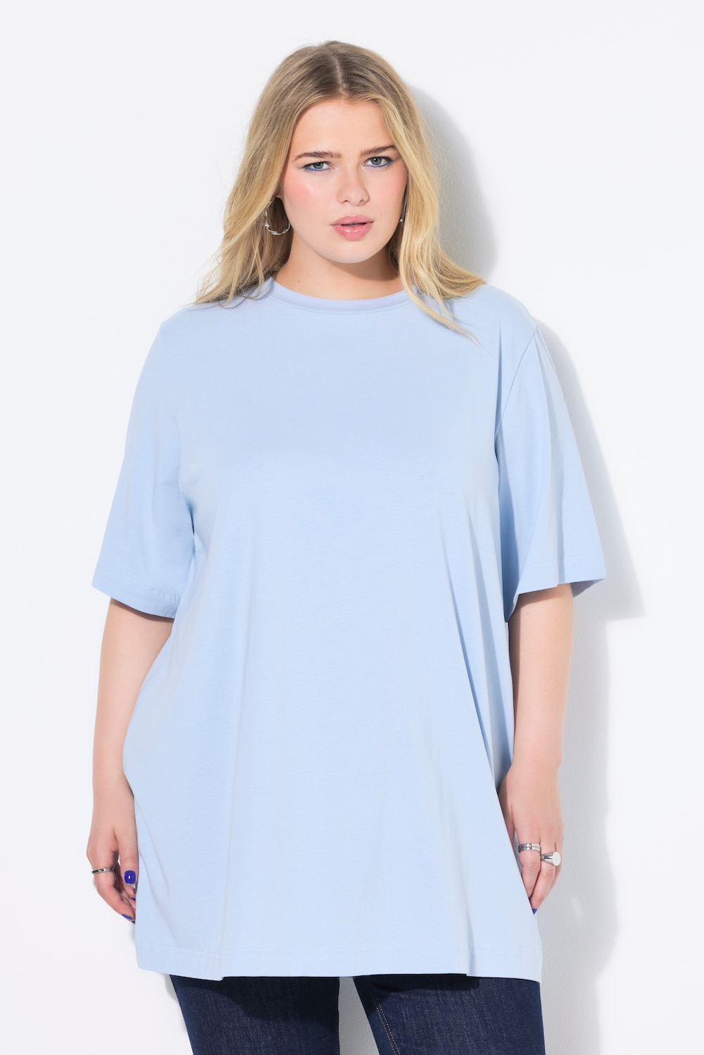Große Größen Longshirt, Damen, blau, Größe: 42/44, Baumwolle, Studio Untold