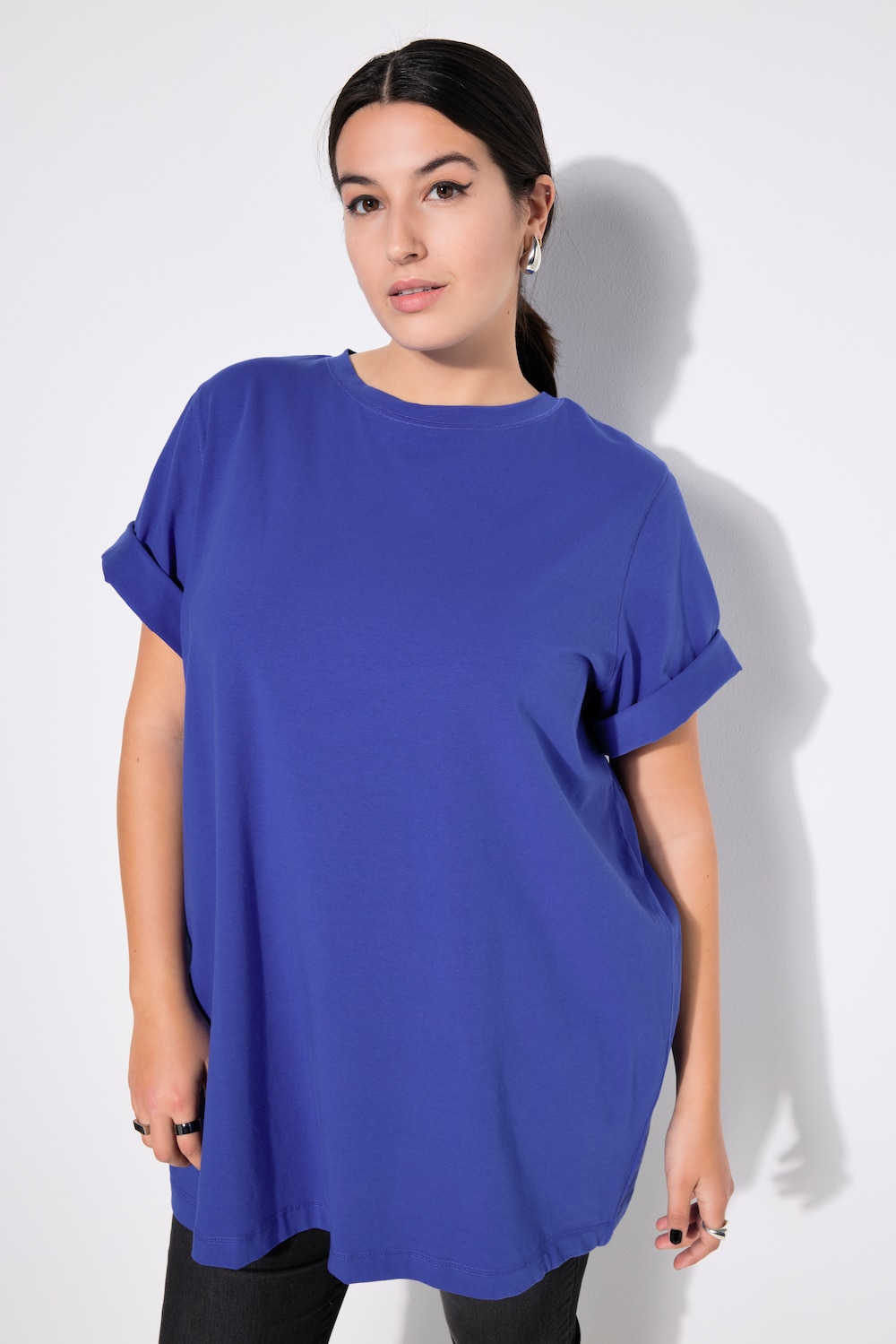 Longshirt, langer Classic Shape, Halbarm