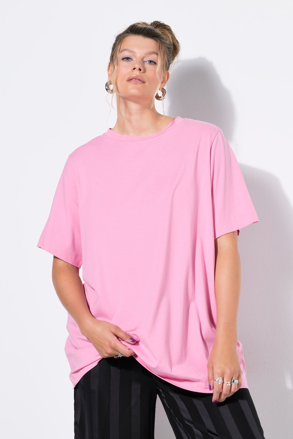 Longshirt, langer Classic Shape, Halbarm