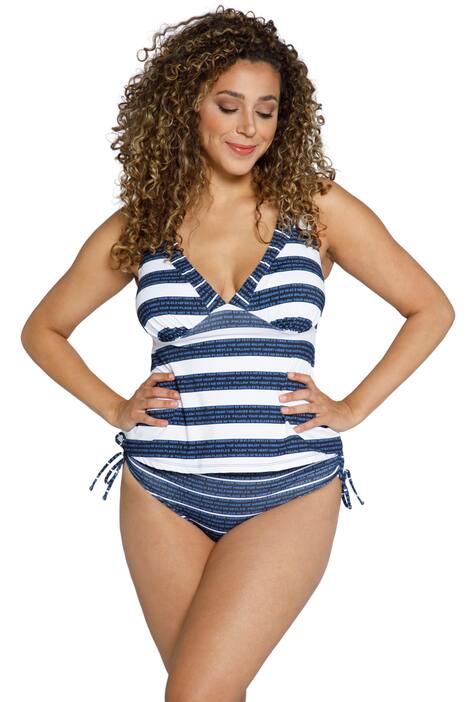 Tankiny, dvoudílné, pruhy, měkké košíčky