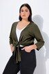 Bolero, kurze Jacke, Jersey, 3/4-Arm, Saumknoten