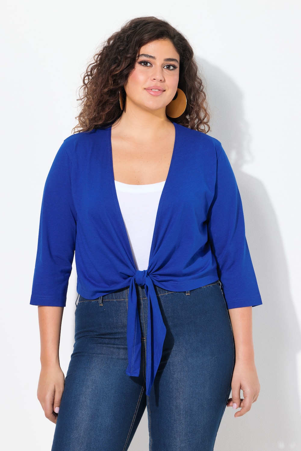 Große Größen Bolero, Damen, blau, Größe: 50/52, Baumwolle/Synthetische Fasern, Ulla Popken