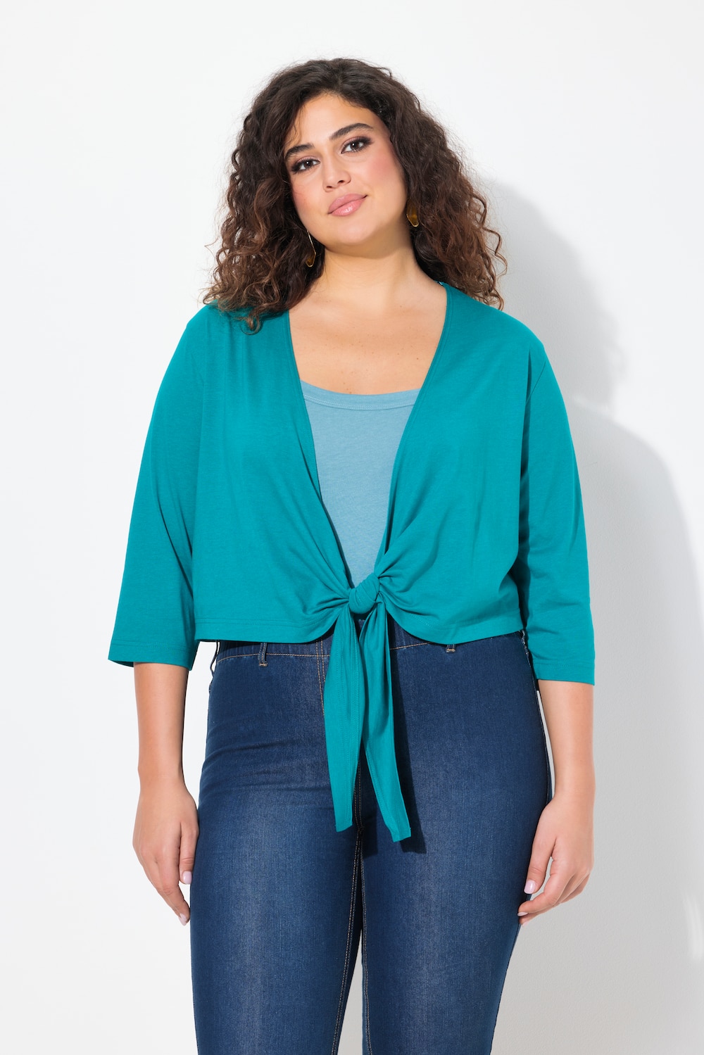 Große Größen Bolero, Damen, grün, Größe: 50/52, Baumwolle/Synthetische Fasern, Ulla Popken