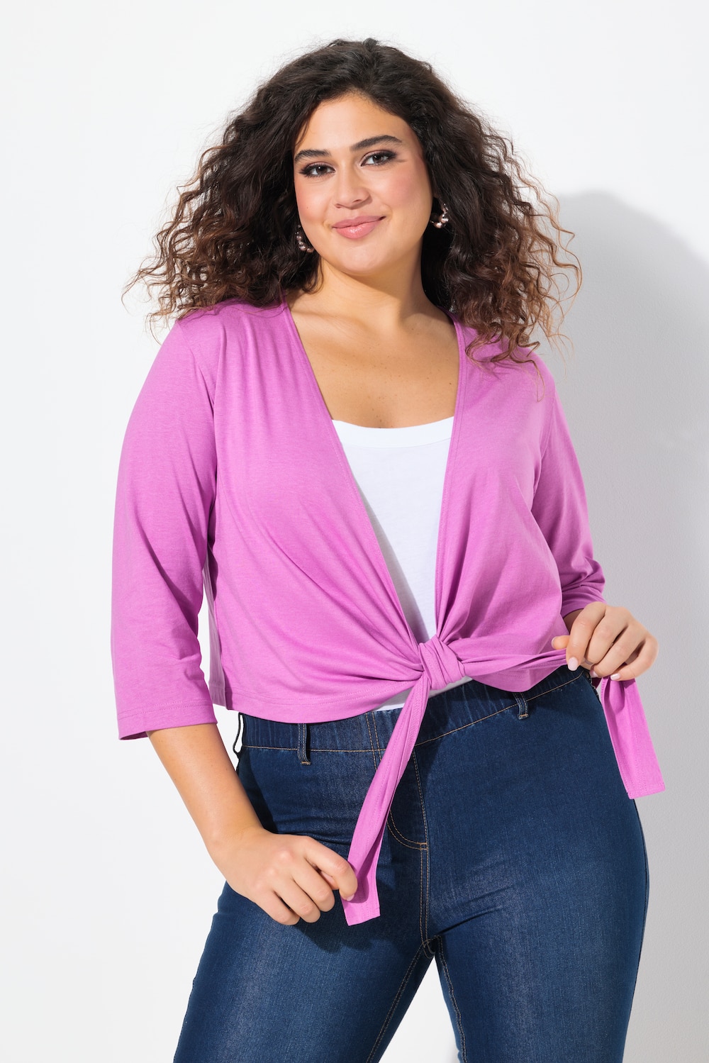 Große Größen Bolero, Damen, rosa, Größe: 42/44, Baumwolle/Synthetische Fasern, Ulla Popken