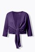 Bolero, kurze Jacke, Jersey, 3/4-Arm, Saumknoten