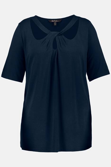 T-Shirt, Drapierung, Classic, Rundhals, Halbarm