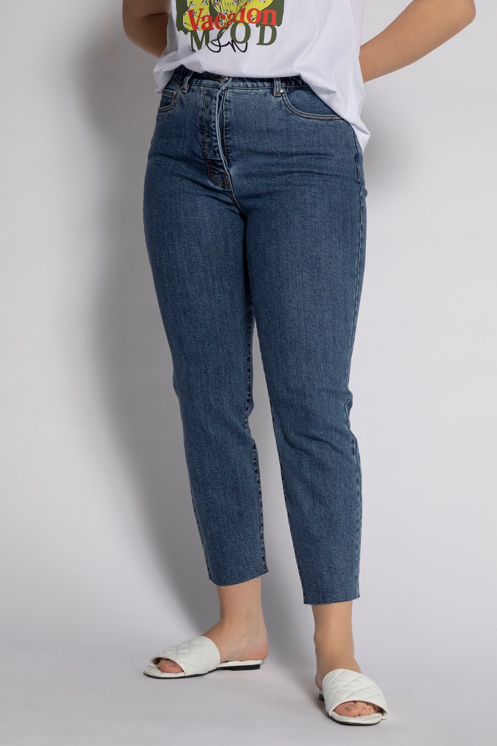 Grote Maten mom jeans, Dames, paars, Maat: 58, Katoen, Studio Untold