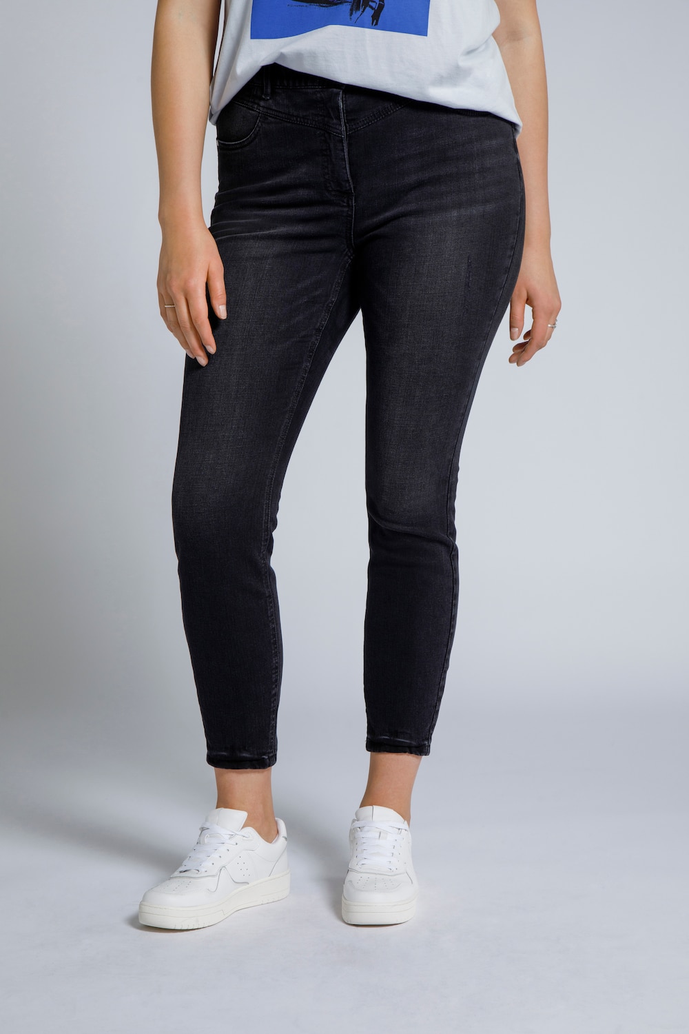 Grote Maten skinny jeans, Dames, zwart, Maat: 48, Katoen, Studio Untold