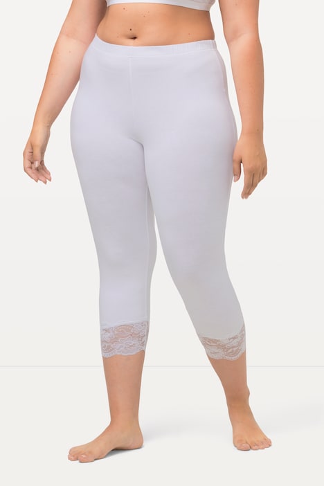 BABY CROPPED LEGGINGS WITH LACE TRIM - 40 DEN