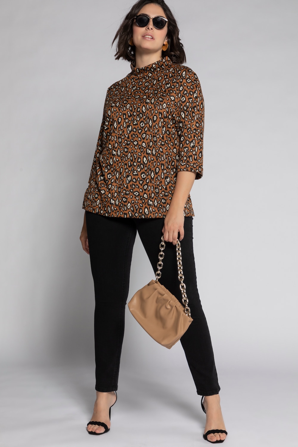 Grote Maten sweatshirt, Dames, bruin, Maat: 54/56, Polyester/Viscose/Katoen, Ulla Popken Grote Maten sweatshirt, Dames, bruin, Maat: 54/56, Polyester/Viscose/Katoen, Ulla Popken