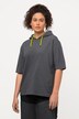 Sweatshirt, Zipptasche, Oversized, Kapuze, Halbarm