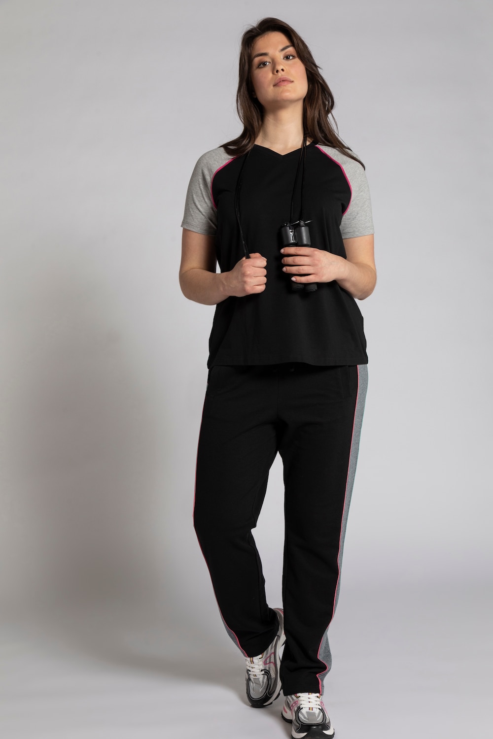 Grote Maten T-shirt, Dames, zwart, Maat: 62/64, Katoen, Ulla Popken Grote Maten T-shirt, Dames, zwart, Maat: 62/64, Katoen, Ulla Popken