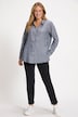 Bluse, Leinen, offener Kragen, Langarm