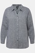 Bluse, Leinen, offener Kragen, Langarm