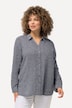 Bluse, Leinen, offener Kragen, Langarm