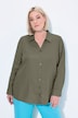 Bluse, Leinen, offener Kragen, Langarm