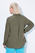 Bluse, Leinen, offener Kragen, Langarm