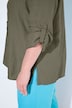 Bluse, Leinen, offener Kragen, Langarm