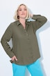Bluse, Leinen, offener Kragen, Langarm