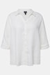 Bluse, Leinen, offener Kragen, Langarm