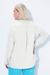 Bluse, Leinen, offener Kragen, Langarm