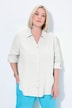 Bluse, Leinen, offener Kragen, Langarm
