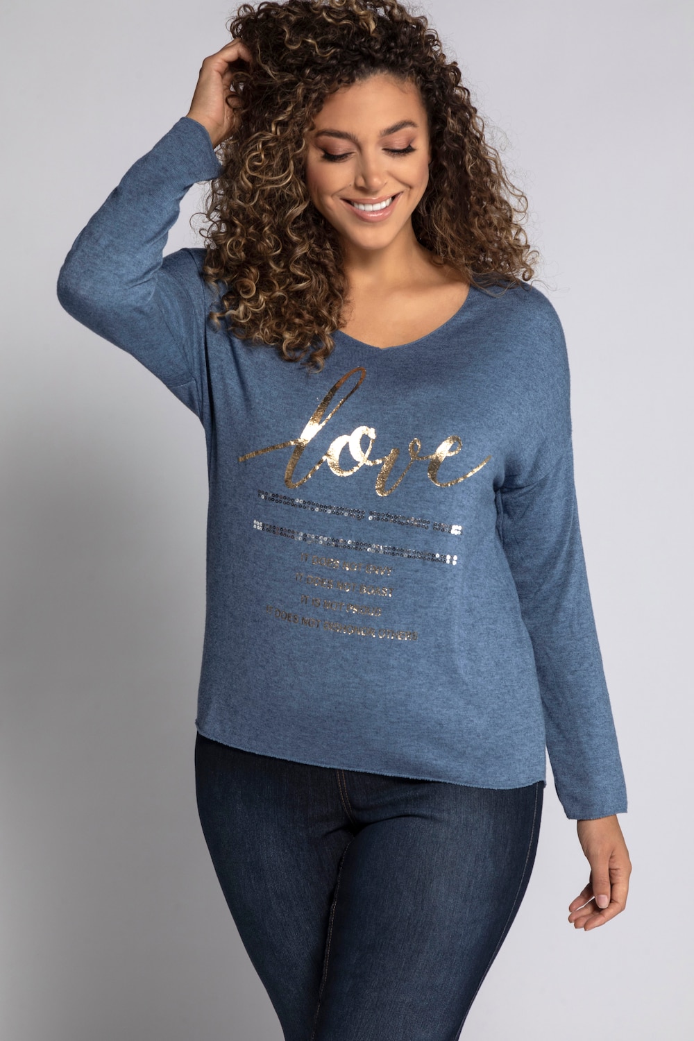 Grote Maten sweatshirt, Dames, grijs, Maat: 54/56, Viscose/Polyester/Synthetische vezels, Ulla Popke Grote Maten sweatshirt, Dames, grijs, Maat: 54/56, Viscose/Polyester/Synthetische vezels, Ulla Popke