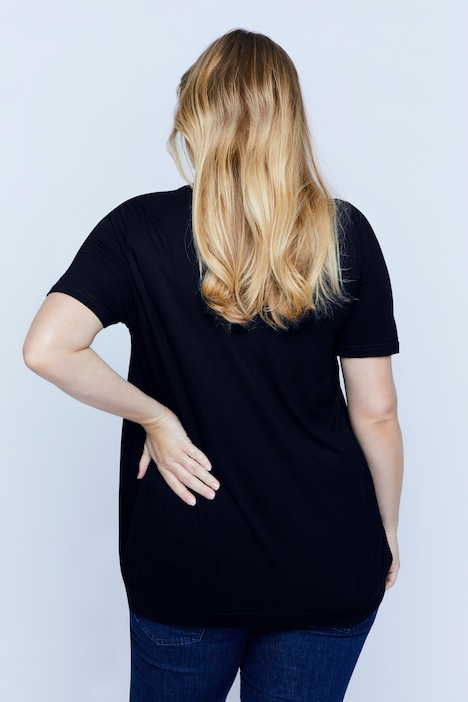 Bellieva, T-shirt, fonction d'allaitement, encolure arrondie froncée, manches courtes