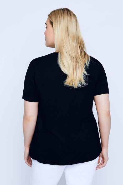 Bellieva, T-shirt, fonction d'allaitement, encolure arrondie froncée, manches courtes