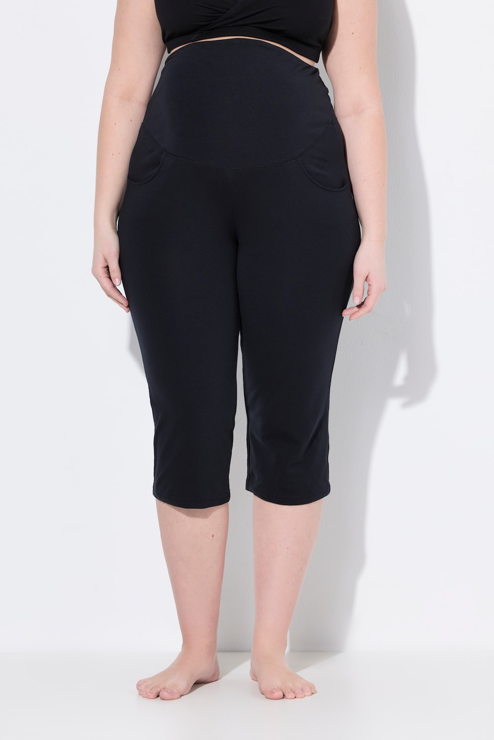 Große Größen Bellieva-Caprihose, Damen, schwarz, Größe: 58/60, Baumwolle, Ulla Popken