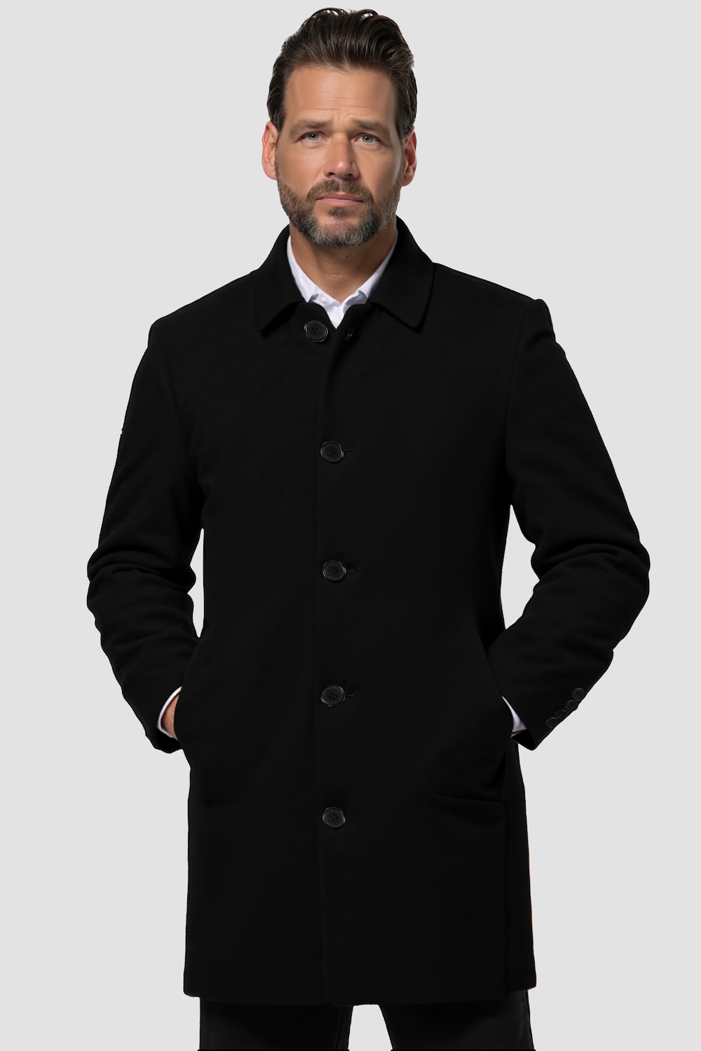 Wollmix Mantel, wasserabweisend, Hemdkragen, bis 8 XL