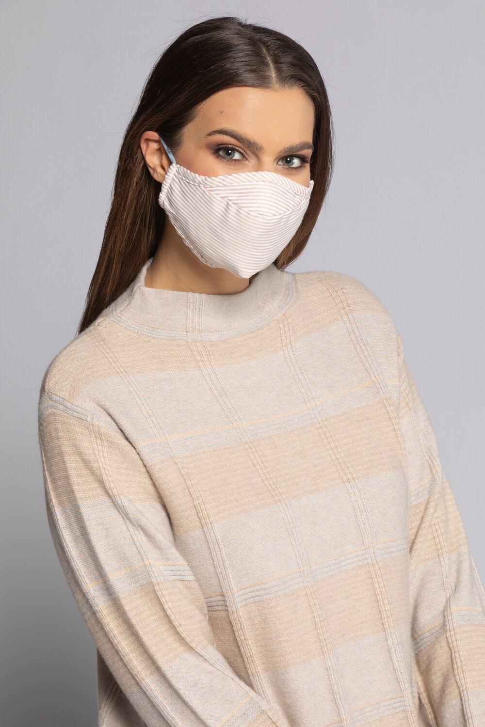 Grote Maten gezichtsmasker, Dames, beige, Maat: One Size, Katoen/Elastaan, Ulla Popken Grote Maten gezichtsmasker, Dames, beige, Maat: One Size, Katoen/Elastaan, Ulla Popken