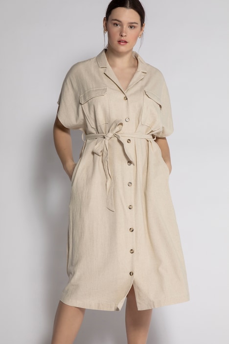 Zara Woman Blusenkleid creme Casual-Look Mode Kleider Blusenkleider 