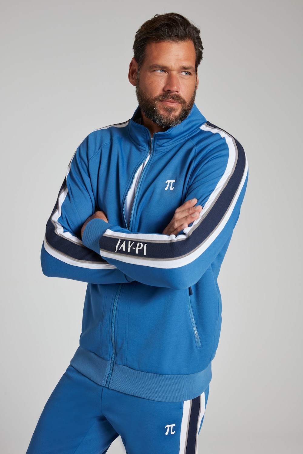 Grote Maten JAY-PI trainingsjack, Heren, blauw, Maat: 3XL, Polyester/Katoen, JP1880