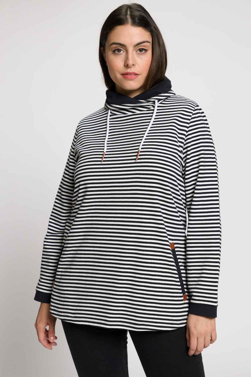 Große Größen Sweatshirt, Damen, schwarz, Größe: 54/56, Baumwolle/Polyester, Ulla Popken
