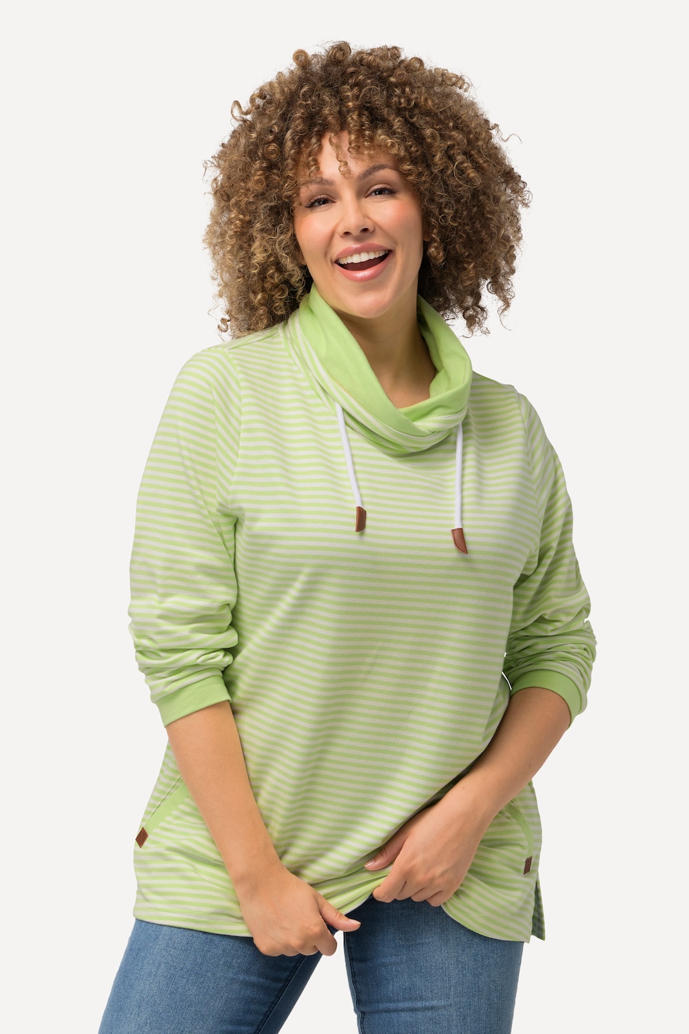 Große Größen Sweatshirt, Damen, grün, Größe: 46/48, Baumwolle/Polyester, Ulla Popken