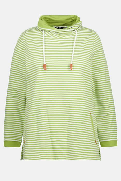 Fine Stripe Draped Collar Sweatshirt | all Sweatshirts | Sweatshirts