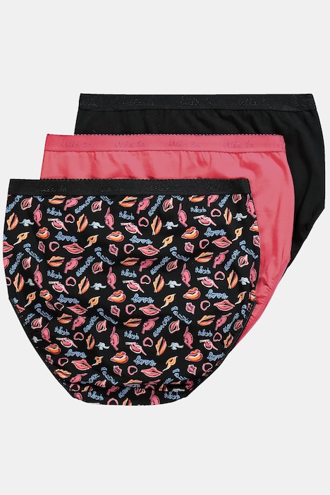Maxislips, set van 3, hoge taille